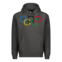 Charcoal Heather Olympic Rings Premium Hoodie - artisFamous