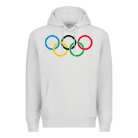 Dove Grey Olympic Rings Premium Hoodie - artisFamous