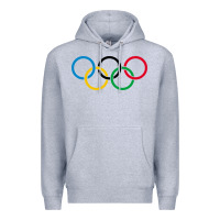 Heather Grey Olympic Rings Premium Hoodie - artisFamous
