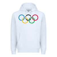 White Olympic Rings Premium Hoodie - artisFamous