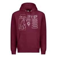 Burgundy modest Premium Hoodie - artisFamous