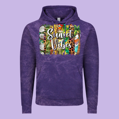 Sunset Vibes Brush Stroke Vintage Hoodie Designed By Barkaloodesign