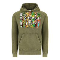 Vintage Olive sunset vibes brush stroke Vintage Hoodie - BarkalooDesign