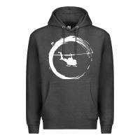 Charcoal Heather helicopter Premium Hoodie - artisFamous