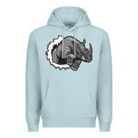 Blue Mist Rhino Premium Hoodie - artisFamous