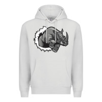 Dove Grey Rhino Premium Hoodie - artisFamous
