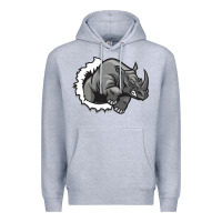 Heather Grey Rhino Premium Hoodie - artisFamous