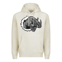 Oatmeal Heather Rhino Premium Hoodie - artisFamous