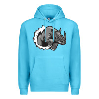 Ocean Blue Rhino Premium Hoodie - artisFamous