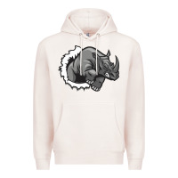 Pale Pink Rhino Premium Hoodie - artisFamous
