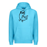 Ocean Blue Dickbutt Premium Hoodie - artisFamous