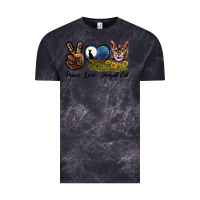 Cloud Black Peace Love Bengal Cat Head Vintage Tee - LillyAllenDesigns