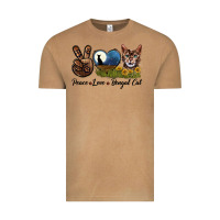 Vintage Camel Peace Love Bengal Cat Head Vintage Tee - LillyAllenDesigns