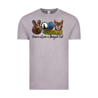 Vintage Zinc Peace Love Bengal Cat Head Vintage Tee - LillyAllenDesigns