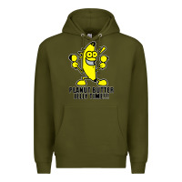 Army Green peanut butter jelly time banana Premium Hoodie - artisFamous