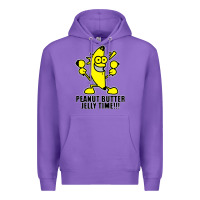 Purple peanut butter jelly time banana Premium Hoodie - artisFamous