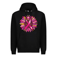 Black breast cancer sunflower Premium Hoodie - RanaPortraitStore