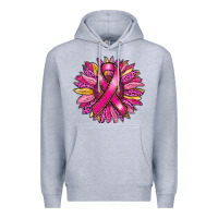 Heather Grey breast cancer sunflower Premium Hoodie - RanaPortraitStore
