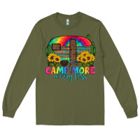 Army Green camp more worry less with caravan Long Sleeve Tee - Artiststas