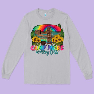 Camp More Worry Less With Caravan Long Sleeve Tee Designed By Artiststas