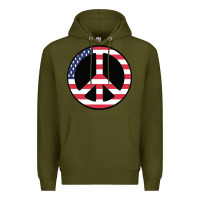 Army Green United states peace symbol Premium Hoodie - artisFamous