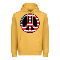 Mustard United states peace symbol Premium Hoodie - artisFamous
