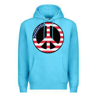 Ocean Blue United states peace symbol Premium Hoodie - artisFamous