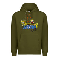 Army Green calvin hobbes Premium Hoodie - artisFamous