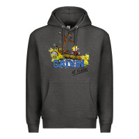 Charcoal Heather calvin hobbes Premium Hoodie - artisFamous