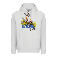 Dove Grey calvin hobbes Premium Hoodie - artisFamous