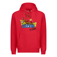 Red calvin hobbes Premium Hoodie - artisFamous