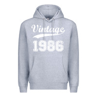 Heather Grey vintage 1986 Premium Hoodie - artisFamous