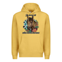Antique Gold Just A Girl Who Loves Horses Premium Hoodie - artisFamous