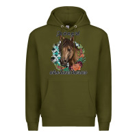 Army Green Just A Girl Who Loves Horses Premium Hoodie - artisFamous