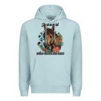Blue Mist Just A Girl Who Loves Horses Premium Hoodie - artisFamous