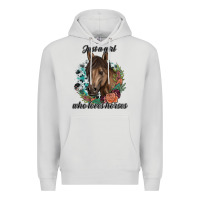 Dove Grey Just A Girl Who Loves Horses Premium Hoodie - artisFamous