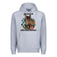 Heather Grey Just A Girl Who Loves Horses Premium Hoodie - artisFamous