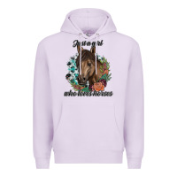 Lilac Just A Girl Who Loves Horses Premium Hoodie - artisFamous
