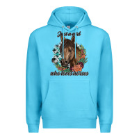 Ocean Blue Just A Girl Who Loves Horses Premium Hoodie - artisFamous