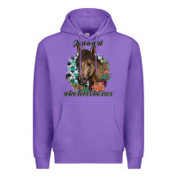 Purple Just A Girl Who Loves Horses Premium Hoodie - artisFamous