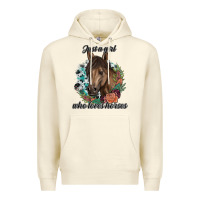 Sandshell Just A Girl Who Loves Horses Premium Hoodie - artisFamous