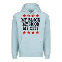 Blue Mist my block my hood my city Premium Hoodie - artisFamous