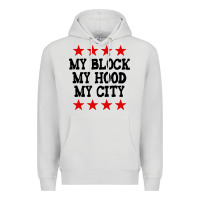 Dove Grey my block my hood my city Premium Hoodie - artisFamous