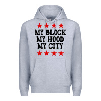 Heather Grey my block my hood my city Premium Hoodie - artisFamous