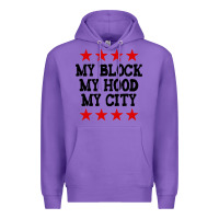 Purple my block my hood my city Premium Hoodie - artisFamous