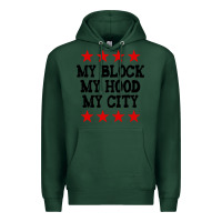Sports Green my block my hood my city Premium Hoodie - artisFamous