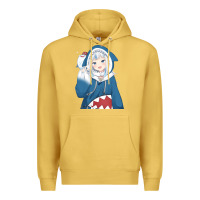 Antique Gold Smile Beautiful Gawr Gura Premium Hoodie - artisFamous