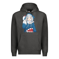 Charcoal Heather Smile Beautiful Gawr Gura Premium Hoodie - artisFamous
