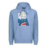 Colony Blue Smile Beautiful Gawr Gura Premium Hoodie - artisFamous