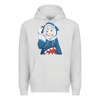 Dove Grey Smile Beautiful Gawr Gura Premium Hoodie - artisFamous